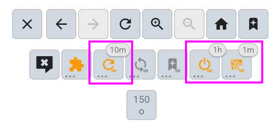 Configured bottom buttons