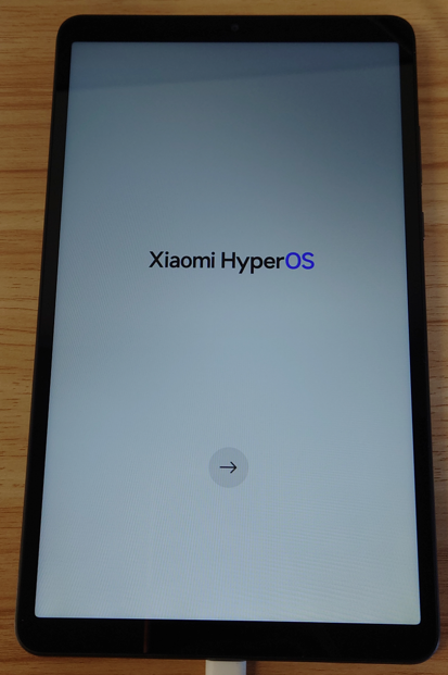 Tablet right after boot